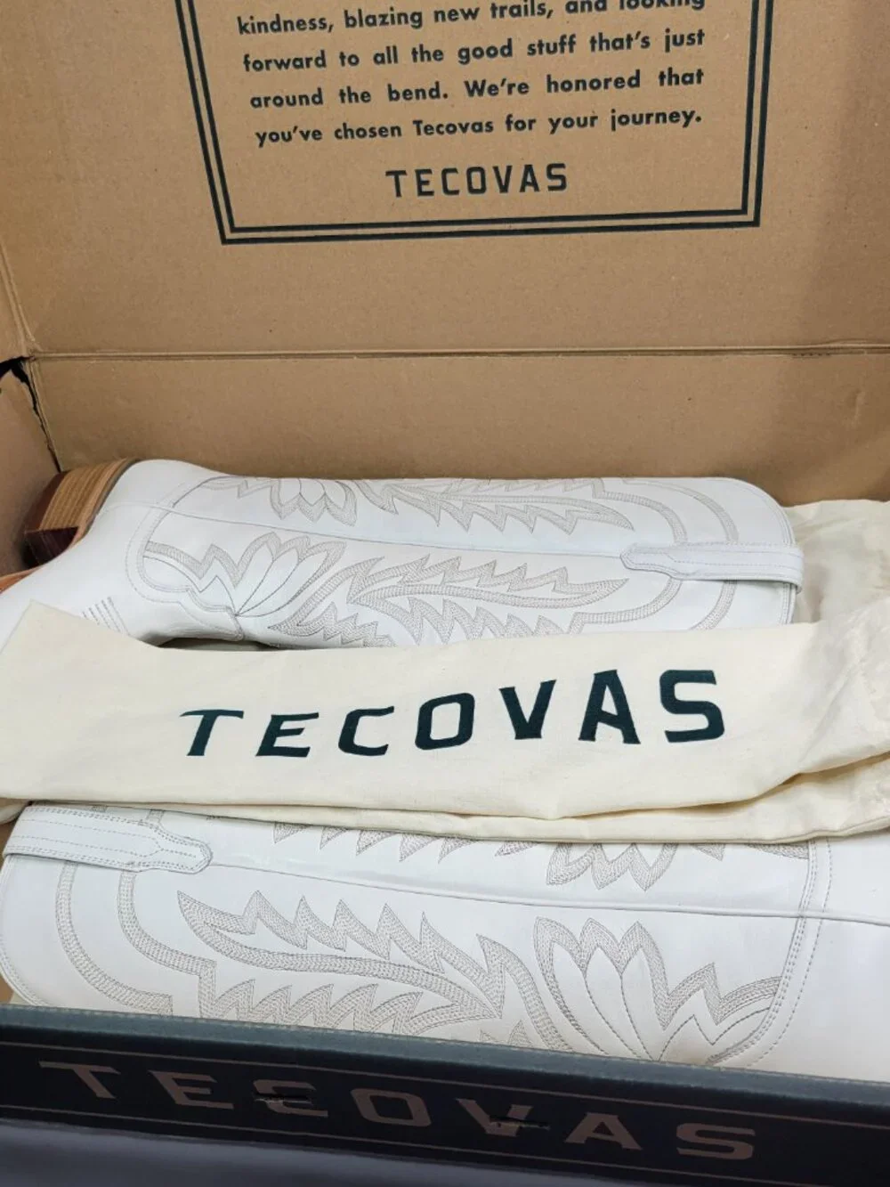 Tecovas The Abby Women's Size US 7.5B Snow Cowhide Cowgirl Boots.